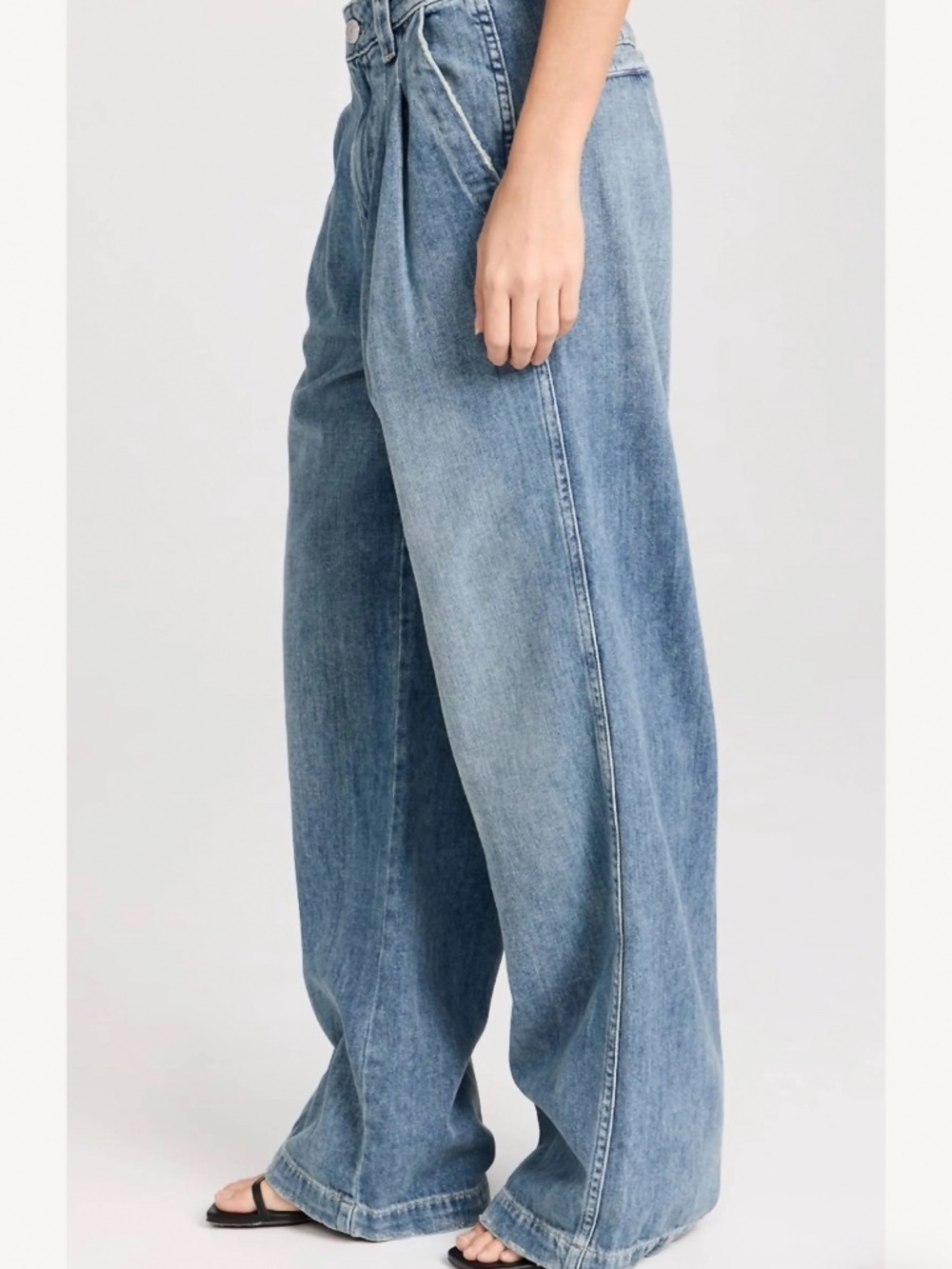 AMO Denim Matilda Soft Wide Leg Pleat Front Trouser Jeans Sz 25/26 NEW $305!! - Picture 3 of 9